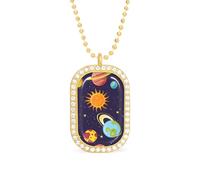 Collar con colgante divertido de galaxia y cielo estrellado para mujer, joyería de moda, collares de diamantes para boda, cumpleaños, oro y plata, talla única, Metal, No es una piedra preciosa