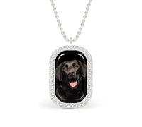 Collar con colgante divertido de labrador negro para mujer, joyería de moda personalizada, collares de diamantes para boda, cumpleaños, oro y plata, talla única, Metal, No es una piedra preciosa