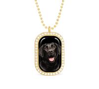 Collar con colgante divertido de labrador negro para mujer, joyería de moda personalizada, collares de diamantes para boda, cumpleaños, oro y plata, talla única, Metal, No es una piedra preciosa