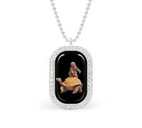 Collar con colgante divertido de perezoso cabalgando sobre tortuga, joyería de moda personalizada para mujer, collares de diamantes para boda, cumpleaños, oro y plata, talla única, Metal, No es una