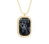 Collar con colgante divertido de perro labrador negro para mujer, joyería de moda, collares de diamantes para boda, cumpleaños, oro y plata, talla única, Metal, No es una piedra preciosa