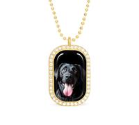 Collar con colgante divertido de perro labrador retriever negro para mujer, joyería de moda personalizada, collares de diamantes para boda, cumpleaños, oro y plata, talla única, Metal, No es una