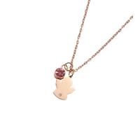 Collar con colgante en forma de ángel de acero inoxidable hecho a mano piedras de nacimiento gargantilla elegante bautizo joyería para mujeres grabado confirmación collar con cristales, talla única