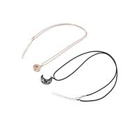 Collar con Colgante en Forma de Luna Y Sol, Accesorio de Joyería de Aleación, Collar con Imán de Pareja, Exquisito para Fiesta de Baile(Color 2)