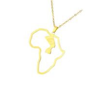 Collar con colgante en forma de mapa de África, diseño de territorio rural, unisex, para mujeres y hombres, cadena de cuello de Oriente Medio, colgante de acero inoxidable para ella étnica, NK chain