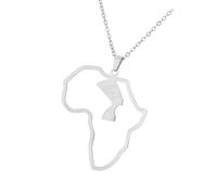 Collar con colgante en forma de mapa de África, diseño de territorio rural, unisex, para mujeres y hombres, cadena de cuello de Oriente Medio, colgante de acero inoxidable para ella étnica, NK chain