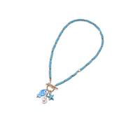 Collar con colgante en forma de pez de cerámica inspirada en la vida marina con acentos coloridos para el uso diario, Talla única, como se describe, como se describe