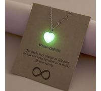 Collar Con Colgante Luminoso Corazón De Piedra Natural Que Brilla En La Oscuridad Collar Mujeres Niñas Mejor Amigo Para Siempre Amistad Collar Resplandor Joyas Para El Regalo De Cumpleaños Del Dí
