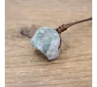 Collar con colgante mineral de piedra cruda, cristal natural, fluorita, cuarzo rosa, turmalina, ágatas, apatita, fluorita