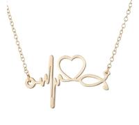 Collar con colgante minimalista de ECG con diseño de latido del corazón, cadena de clavícula de acero inoxidable para entusiastas del hospital y trabajadores de la salud de regalo, talla única, como