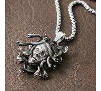 collar con colgante mitológico de estatua de serpiente Medusa vintage para , regalo de Pascua y Halloween
