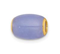 Collar con colgante ovalado de jade teñido de lavanda de oro amarillo macizo de 14 quilates, 12,6 mm, regalo de joyería para mamá, talla única, Piedra preciosa. Metal, Jade