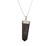 Collar con colgante plano de un punto de cuarzo índigo con piedras preciosas de cristal curativo de Reiki-Blessfull Healing
