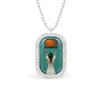 Collar con colgante rectangular de mujer sosteniendo una vieja televisión, joyería plateada para mujer, llavero de aleación
