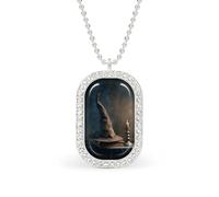 Collar con colgante rectangular de sombrero de bruja vieja en libro antiguo, joyería de plata para mujer, llavero de aleación