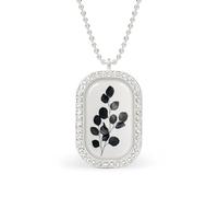 Collar con colgante rectangular minimalista botánico gris oscuro para mujer, joyería de aleación para mujer, llavero con etiqueta
