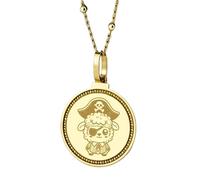 Collar con colgante redondo de 28 mm con mapa de la ciudad de Luxemburgo grabado en plata de ley 925, chapado en oro, para hombre y mujer, con cable de 45 cm. Joyería hecha a mano |LK_ENGP_0674