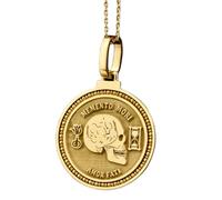Collar con colgante redondo de 28 mm con mapa de la ciudad de Sausalito grabado en plata de ley 925, chapado en oro, para hombres y mujeres, con cable de 45 cm. Joyería hecha a mano |LK_ENGP_0273