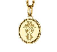 Collar con colgante redondo de 28 mm con símbolo de la libertad japonés grabado en plata de ley 925, chapado en oro, para hombre y mujer, con cable de 45 cm. Joyería hecha a mano |LK_ENGP_0593