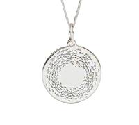 Collar con colgante redondo de con diseño de banco de peces |LK_NLC_02333 | plated 22mm round engraved olive leaf medallion with 18 inch cable chain symbol of peace hope prosperity