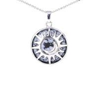 Collar Con Colgante Redondo De Sol Y Luna, Piedra De Cristal Curativa, Cadena De Cuentas, Joya De Piedras Preciosas Espirituales De Reiki Natural Para Amigos Y Parejas, Piedra De Copo De Nieve.