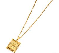 Collar con colgante unisex para Zodiaco, hecho de acero inoxidable, cadena ajustable de 51 a 60 cm, con diseño geométrico de moda (NC24Y0699-5)