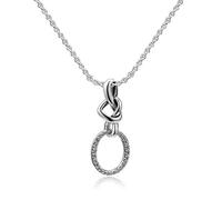 Collar con corazón Atado y Cadenas de Cuello Joya para Mujeres Pulsera con Cristales joyería Femenina