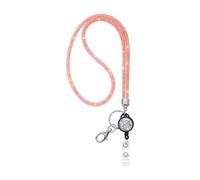 Collar con cordón brillante para tarjetas y tarjetero, retráctil, collar de diamantes de imitación para teléfono para mujer, tarjetero profesional