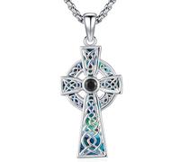 Collar con cruz celta, plata de ley 925, colgante con cruz vikinga, amuleto con nudo celta, joyería para hombres, hijos, niños, mujeres, hombres, unisex.