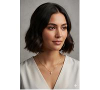 Collar con cruz de piedra de circón, joyería elegante y minimalista para mujer