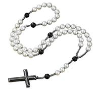 Collar Con Cruz De Piedra Natural, Cadena De Cuentas De Hematita, Collar De Piedras Preciosas Naturales Para Hombres Y Mujeres, Hecho A Mano, Joyería De Cristal Curativo Para Oración Y Meditación