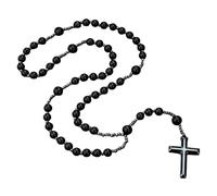 Collar Con Cruz De Piedra Natural, Cadena De Cuentas De Hematita, Collar De Piedras Preciosas Naturales Para Hombres Y Mujeres, Joyería Artesanal De Cristal Curativo Para Oración Y Meditación, Ó