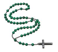 Collar Con Cruz De Piedra Natural, Cadena De Cuentas De Hematita, Collar De Piedras Preciosas Naturales Para Hombres Y Mujeres, Joyería Artesanal De Cristal Curativo Para La Oración Y La Meditaci