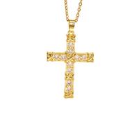 Collar Con Cruz Para Mujer Y Niña, Chapado En Oro De 18 Quilates, Con Colgante De Cruz De Circonita Cúbica, Estilo Geométrico, Gargantilla, Delicada Joyería De Diamantes, Regalos Religiosos.