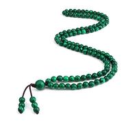 Collar con cuentas de piedra de malaquita natural de 6 mm para mujer, collar con colgante de piedra de color verde, collar de pulsera para hombre