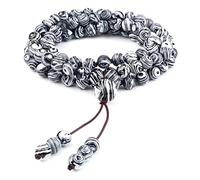 Collar con cuentas de piedra natural de 6 mm, estilo vintage, meditación, yoga, espíritu, hecho a mano, para mujeres y hombres, joyería de regalo, collar