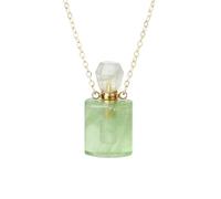 Collar Con Difusor De Aceites Esenciales Para Aromaterapia Para Hombres Y Mujeres, Collar De Cristal Curativo Con Piedras Preciosas Naturales, Colgante Cuadrado Con Frasco De Perfume, Cadena De Joye