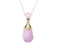 Collar Con Difusor De Aceites Esenciales Para Aromaterapia Para Hombres Y Mujeres, Collar De Cristal Curativo Con Piedras Preciosas Naturales, Colgante Cuadrado Con Frasco De Perfume, Cadena De Joye