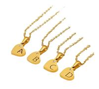 Collar con dije de corazón con letra inicial pequeña para mujer, gargantilla de corazón A-Z con diamantes de imitación transparentes, 50CM, Otros