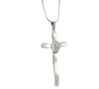 Collar con dije de crucifijo de longitud ajustable, hecho a mano, cadena de clavícula, unisex, elegante regalo religioso, joyería de moda juvenil