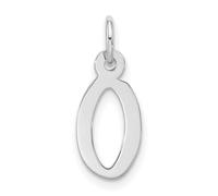 Collar con dije de letra de bloque inclinado grande de oro blanco de 10 quilates de 6,3 mm con monograma personalizado para mujer, One Size, Metal Oro blanco Oro metal Oro blanco, No es una piedra