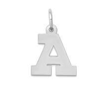 Collar con dije de letra pequeña de oro blanco de 10 quilates de 12 mm con monograma personalizado con inicial A para mujer