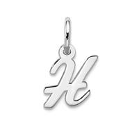 Collar con dije de letra pequeña de oro blanco de 10 quilates de 7 mm con monograma personalizado con inicial H para mujer