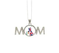 Collar con diseño de bandera de Reino Unido, Reino Unido, Irlanda, país, día de la madre, regalo para mamá, abuela, joyería de cumpleaños, Medium