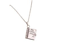 Collar con diseño de libro My Little Star, collar con texto en inglés "My Incredible Daughter", joyería de múltiples capas que se puede abrir, joyería para hija, colgante personalizado para ella, 1