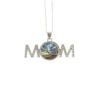 Collar con diseño de océano, agua, nube, ciencia, naturaleza, día de la madre, regalo para mamá, abuela, joyería de cumpleaños, Medium