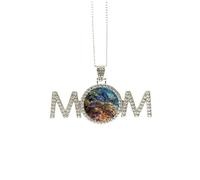 Collar con diseño de peces coloridos del océano, imagen de la naturaleza, regalo para el día de la madre, para mamá, abuela, abuela, joyería de cumpleaños, Medium