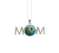 Collar con diseño de tortuga de agua azul océano, imagen de la naturaleza, regalo para mamá, abuela, abuela, joyería de cumpleaños, Medium