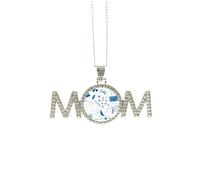 Collar con diseño de trazos de cuadrícula azul para el día de la madre, regalo para mamá, abuela, abuela, joyería de cumpleaños, Medium