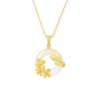 Collar con Doce Deidades Florales para Mujer, Collar De Plata De Ley 925 con Colgante Chapado En Oro, Colgante De Guardián, Joyería De Regalo para Mujeres, Niñas, Novias, Madres, Esposas, Agosto,